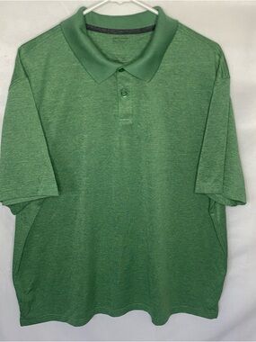 Haggar Clothing Mens XL Performance Polo Shirt Mint Green Heathered Cool 18 Golf